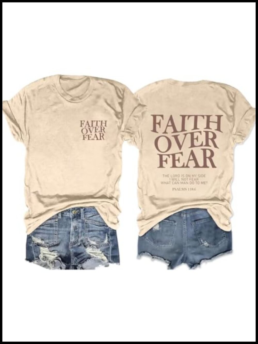 Womens Christian Bible Verse Graphic T-Shirt Cotton Blend Crewneck